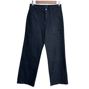 Fashion Jeans NWOT Size 6 High Rise Black Wide Leg Utility Patch Pocket